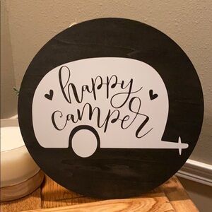 HAPPY camper round wall hanging